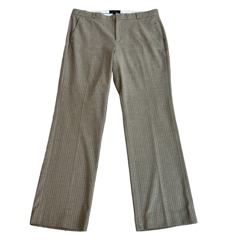 BANANA Republic brown beige Logan curvy fit pinstripe dress pants Sz 14